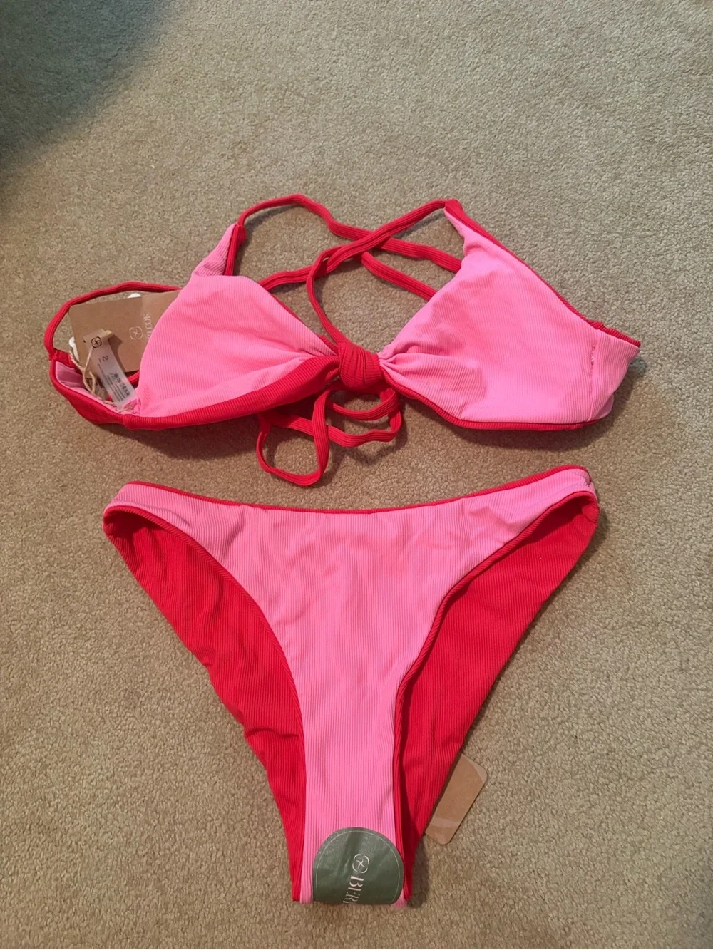 Women’s reversible pink/red bikini